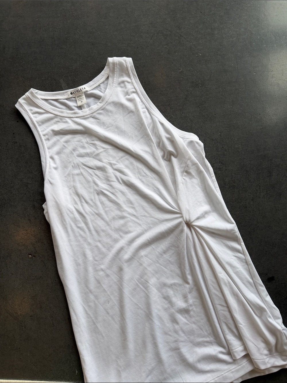 Athleta White Breezy Twist-Side Tank Top